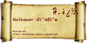 Halbauer Ádám névjegykártya